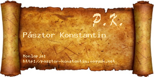 Pásztor Konstantin névjegykártya